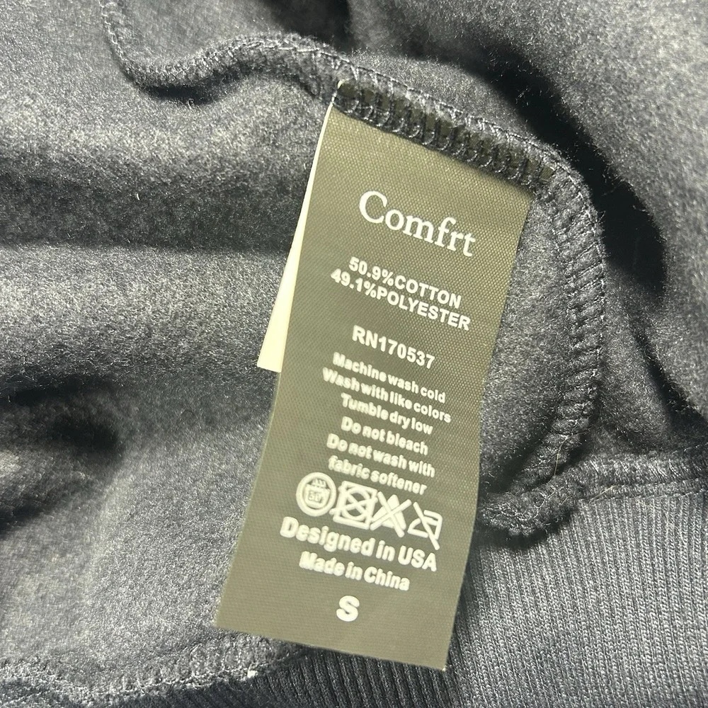 Comfrt Sweatsuit 2pc Set Navy Full Zip Hoodie Jogger Small Medium Airplane